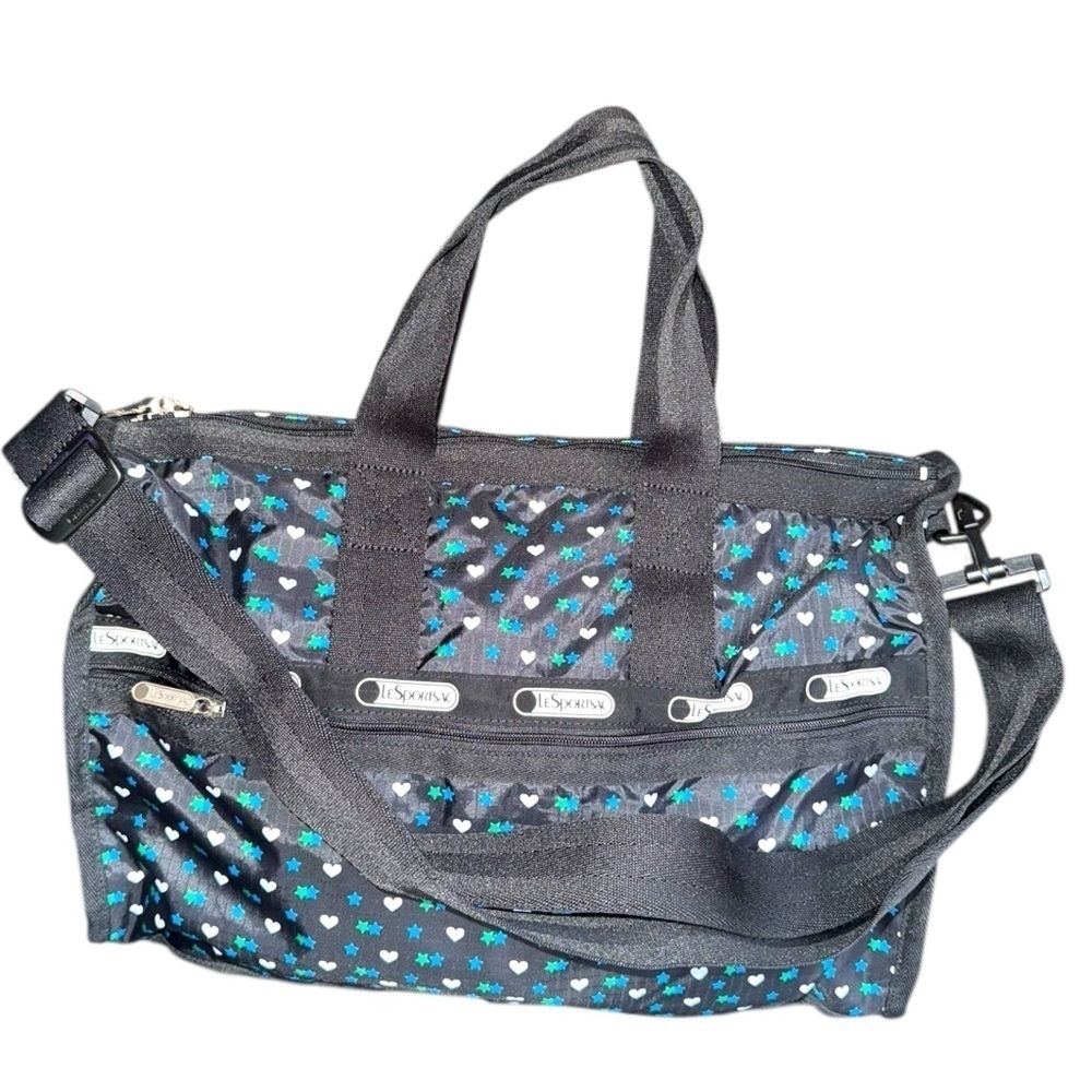 LESPORTSAC Medium Whimsical Star & Heart Duffel Bag Weekender & smaller bag - Picture 3 of 10